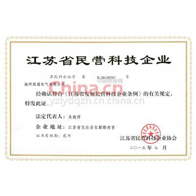 企业资质 - 扬州浪涌电气